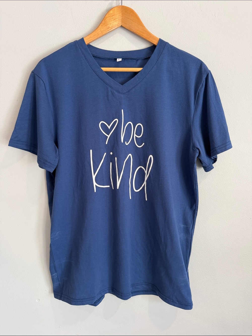 Women’s “ Be Kind' Navy V‑Neck Tee